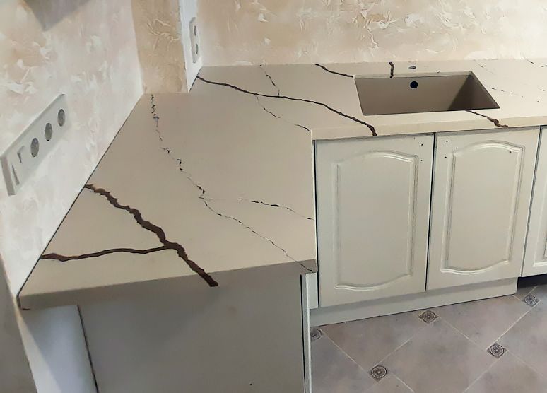 Кварцевая мойка для кухни ETNA QUARTZ Sofita Beige EQPM 020
