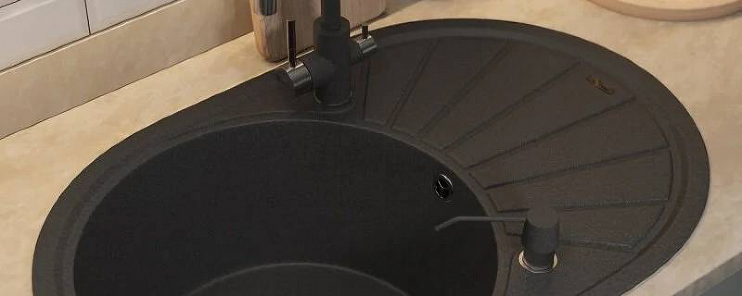 Мойка из искусственного камня овальная Uperwood Black Matte