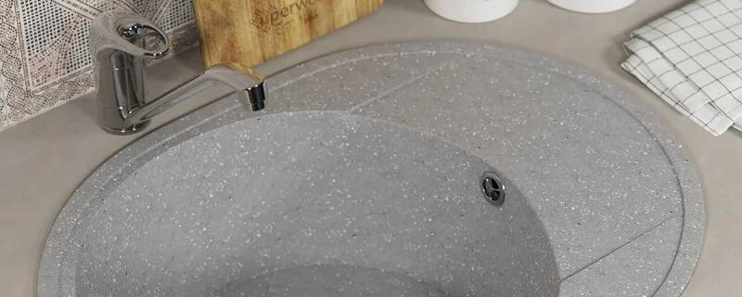 Мойка из искусственного камня овальная Uperwood Gray Matte