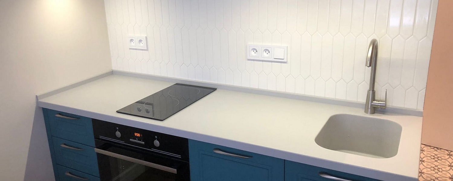 Интегрированная мойка из акрилового камня Grandex P-109 Light Grey